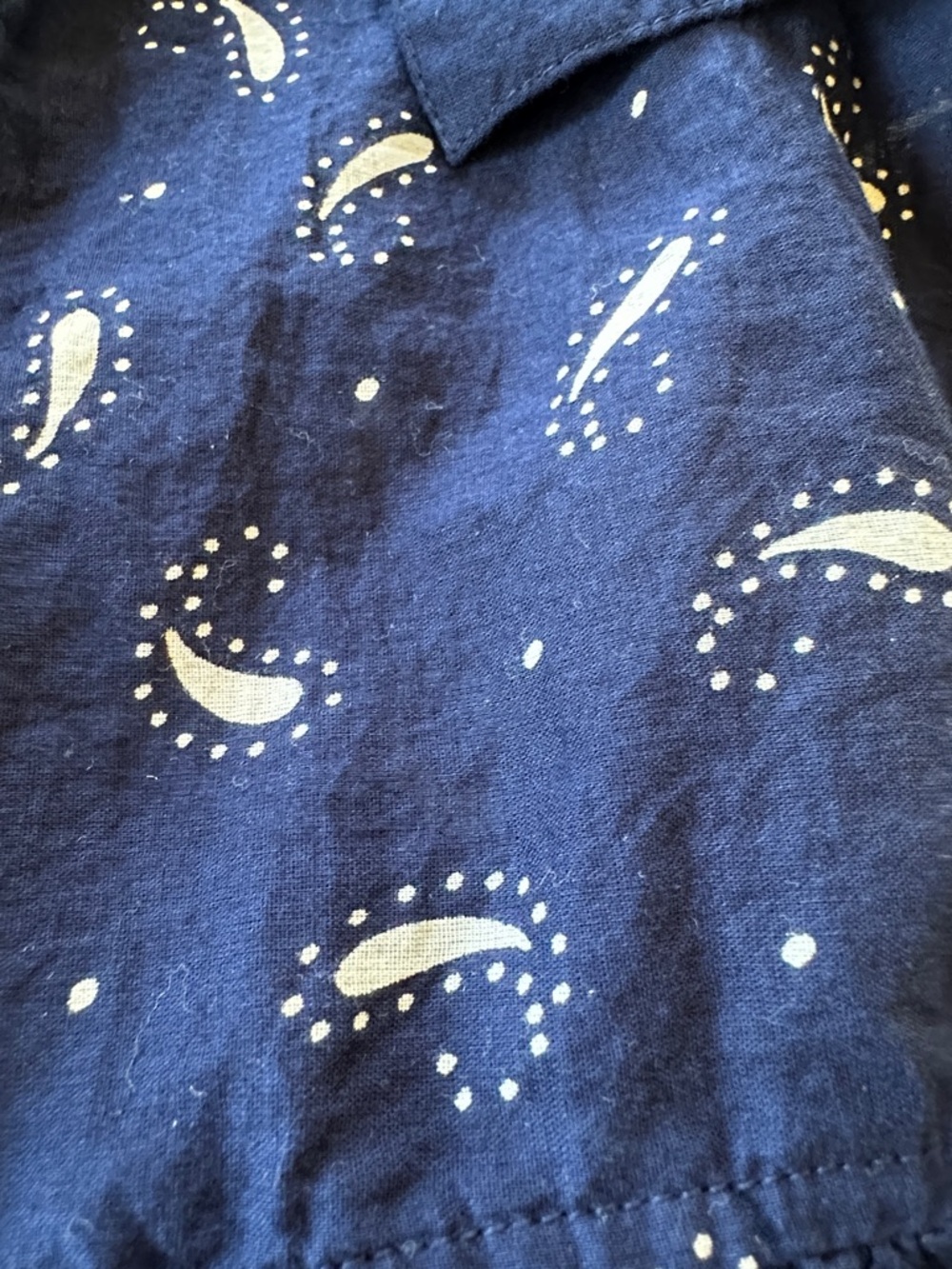 Source Unknown Navy Paisley Tiered Sleeveless Blouse - Picture 4 of 5